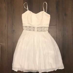 White lace fit and flare dress